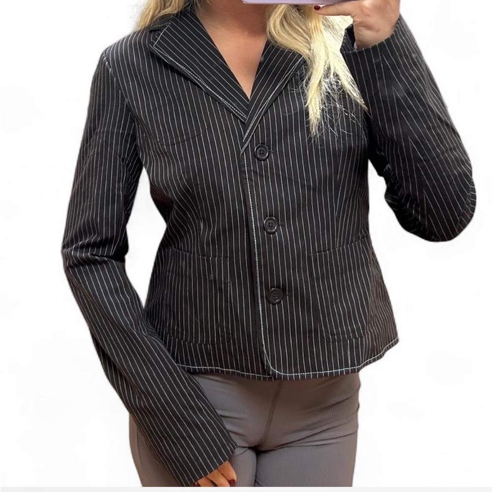 Paul & Joe Charcoal Pinstripe Blazer